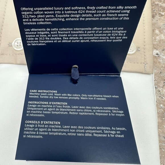 Ralph Lauren Organic Cotton Sateen Border Euro Size 26" x 26" Sham, White/Sand - Picture 9 of 12